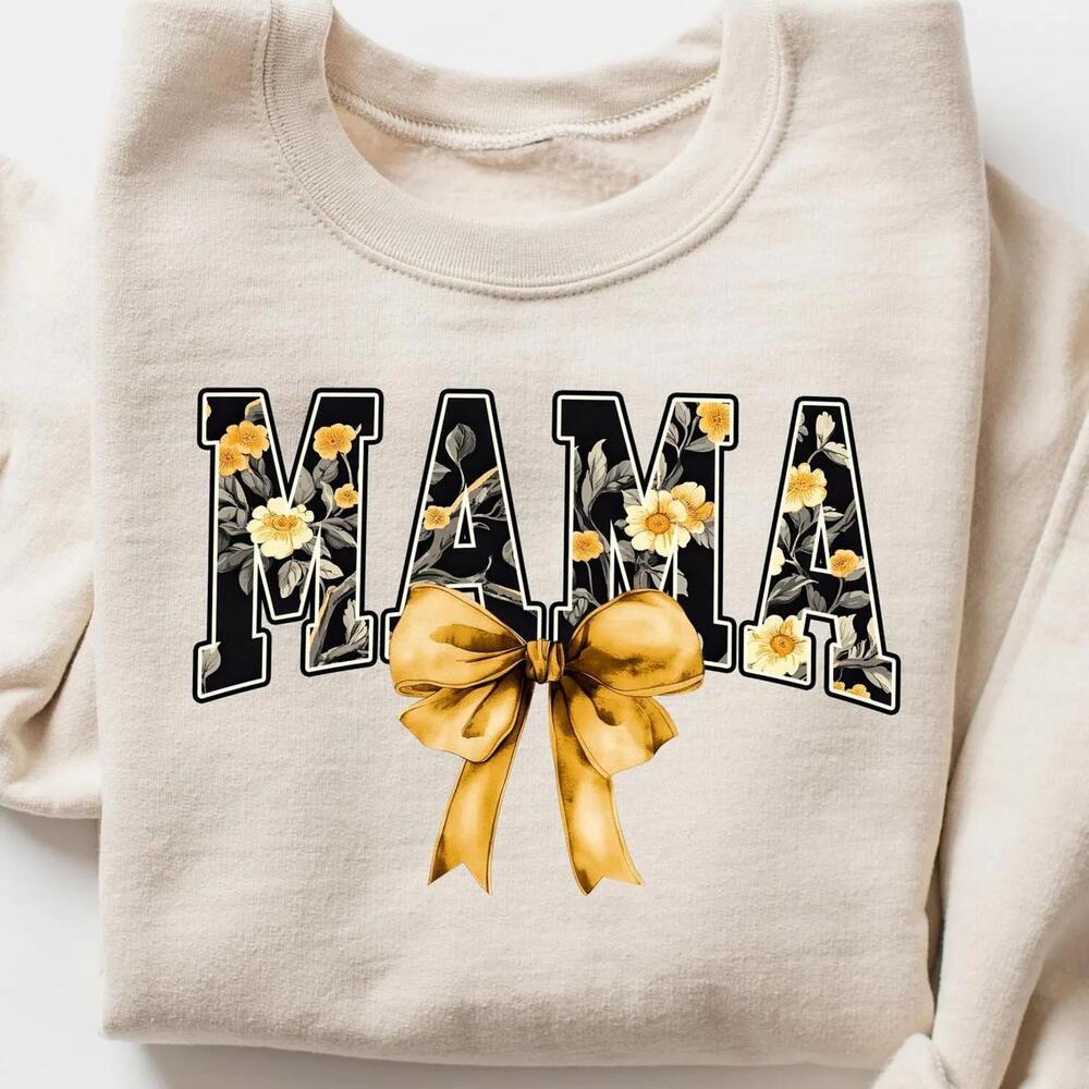 Retro Comfort Sweatshirt Coquette Bow Mama Shirt Mothers Day Outfit